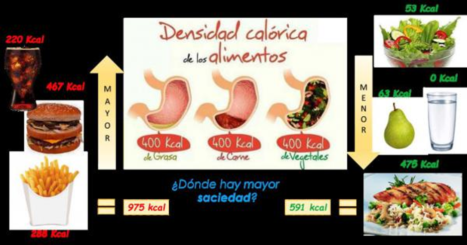 densidad calorica - Alimentos naturales, la mejor forma para perder peso